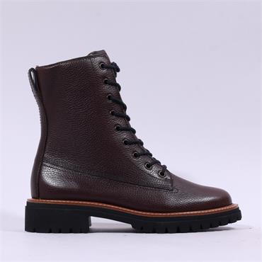 Paul Green Laced Military Ankle Boot - Chocolate